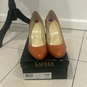 Ralph Lauren Zamora Polo Tan Leather ~ Never Worn ~Women's Heels